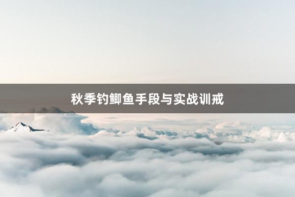 秋季钓鲫鱼手段与实战训戒